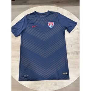 Nike USA Soccer Jersey Dri-FIT Navy Athletic Training Shirt Mens M Futbol Core